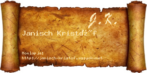 Janisch Kristóf névjegykártya